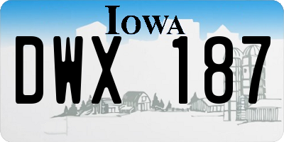 IA license plate DWX187