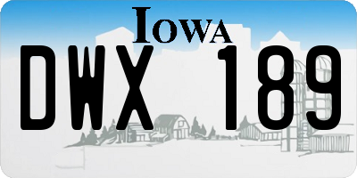 IA license plate DWX189