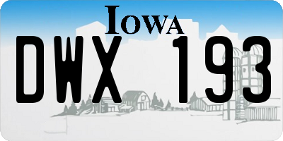 IA license plate DWX193
