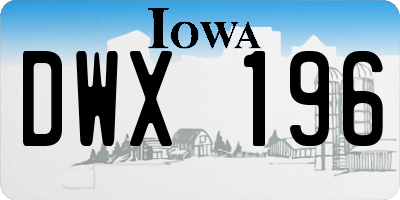 IA license plate DWX196