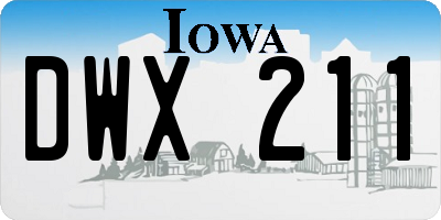 IA license plate DWX211