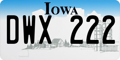 IA license plate DWX222