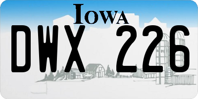 IA license plate DWX226