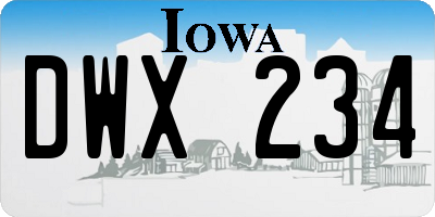 IA license plate DWX234