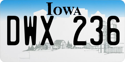 IA license plate DWX236
