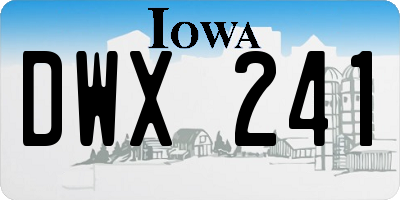 IA license plate DWX241