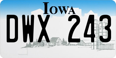 IA license plate DWX243