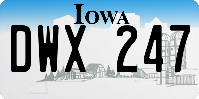 IA license plate DWX247