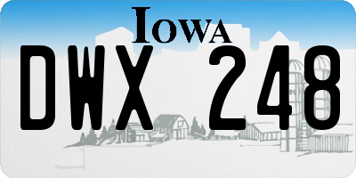 IA license plate DWX248