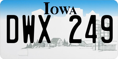 IA license plate DWX249