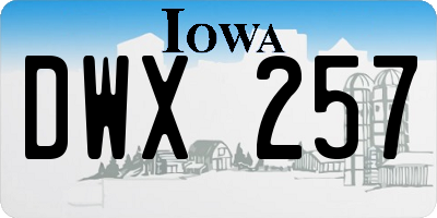 IA license plate DWX257