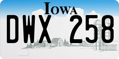IA license plate DWX258