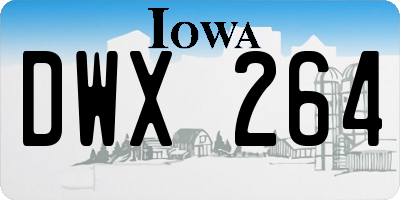 IA license plate DWX264