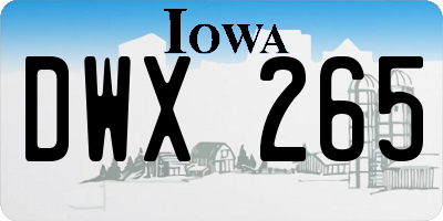 IA license plate DWX265