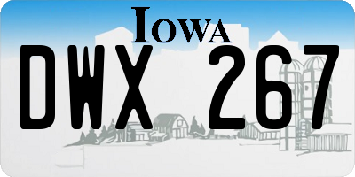 IA license plate DWX267