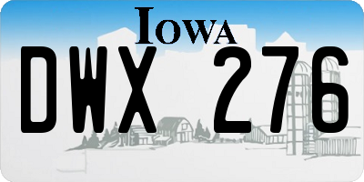 IA license plate DWX276