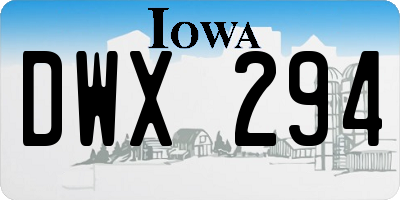 IA license plate DWX294