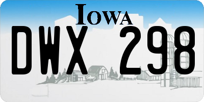 IA license plate DWX298