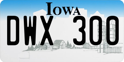 IA license plate DWX300