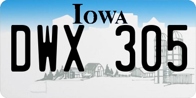 IA license plate DWX305