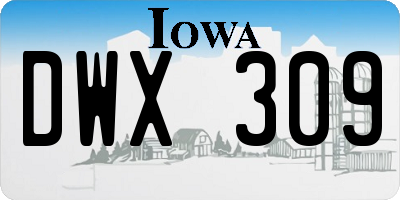 IA license plate DWX309