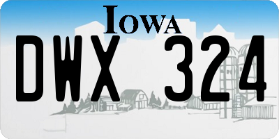 IA license plate DWX324