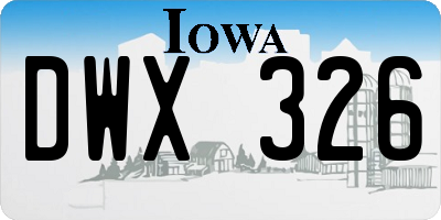 IA license plate DWX326