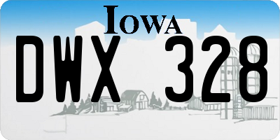 IA license plate DWX328