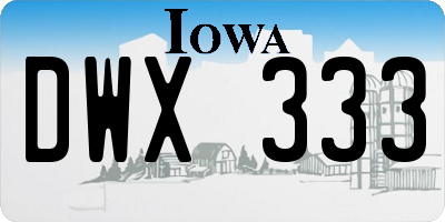 IA license plate DWX333