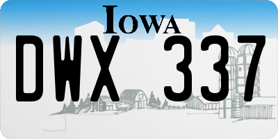 IA license plate DWX337