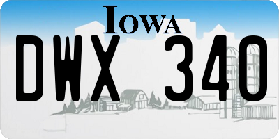 IA license plate DWX340
