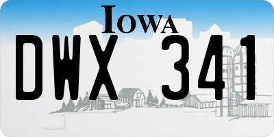 IA license plate DWX341