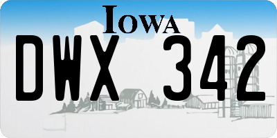 IA license plate DWX342