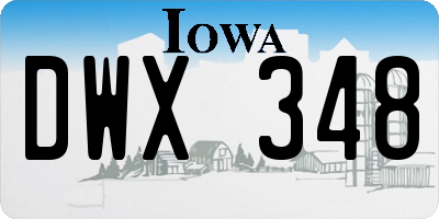 IA license plate DWX348