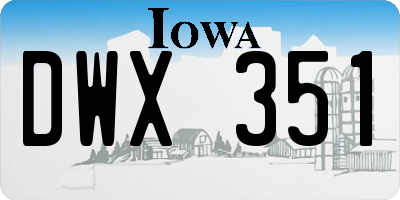 IA license plate DWX351