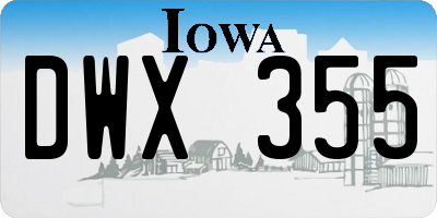 IA license plate DWX355