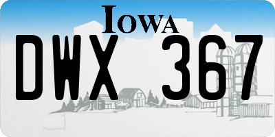 IA license plate DWX367