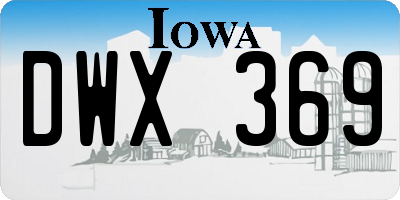 IA license plate DWX369