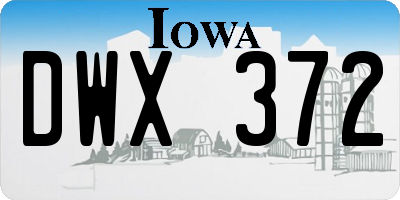 IA license plate DWX372