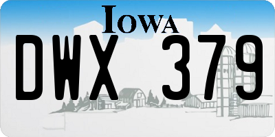 IA license plate DWX379