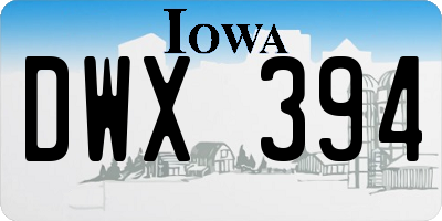 IA license plate DWX394