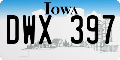 IA license plate DWX397