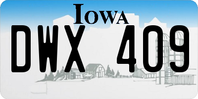 IA license plate DWX409