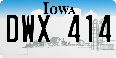 IA license plate DWX414