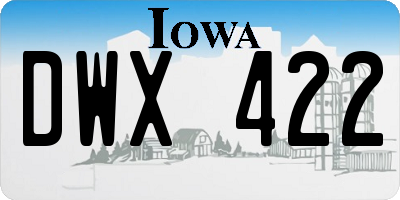 IA license plate DWX422