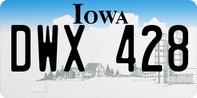 IA license plate DWX428