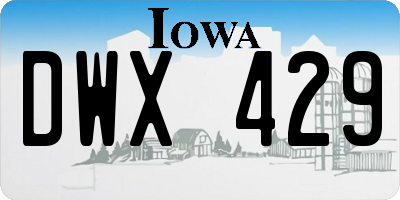 IA license plate DWX429