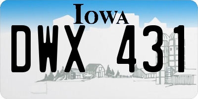 IA license plate DWX431