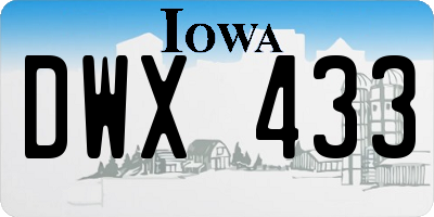 IA license plate DWX433
