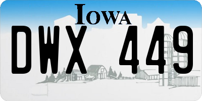 IA license plate DWX449